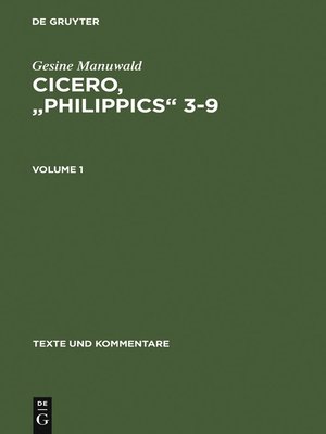 cover image of Cicero, "Philippics" 3-9